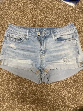 Sonoma Light Blue Distressed Rolled Hem Denim Shorts